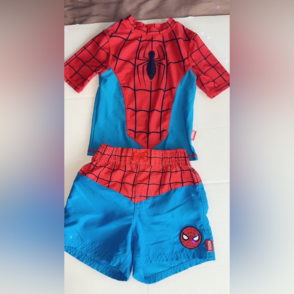 3T Spiderman Rash Guard and Swim Shorts